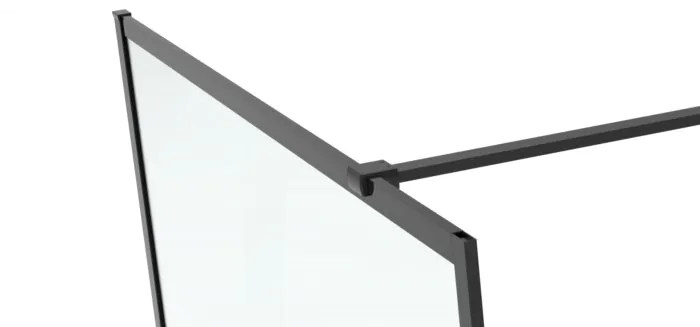 Van Rijn Products ST04KPH inloopdouche 90cm omkaderd helder glas mat zwart