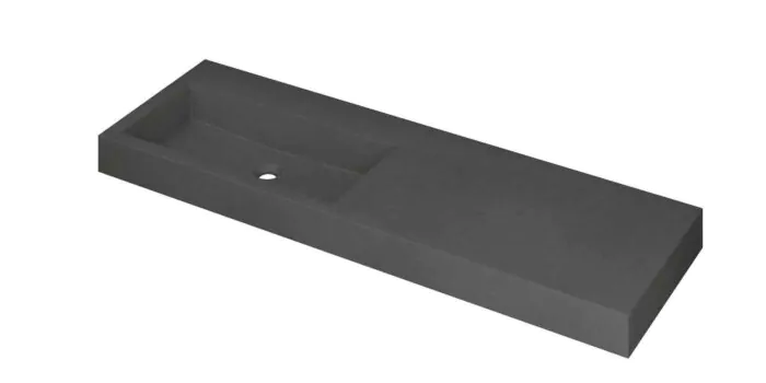 Ink Momento meubelwastafel links 140x45cm - zonder kraangat - Quartz grijs