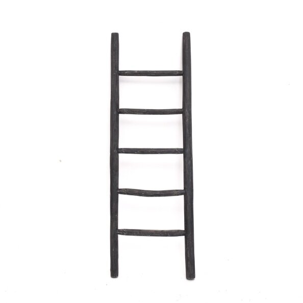 Houten decoratie ladder | Rustiek Zwart  | 50x5x175 - TK-DL-50-5-175-ZWART-TEAK