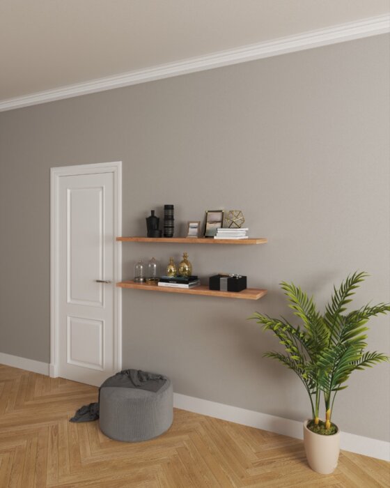 120 x 30 x 3 | Eiken Wandplank met Blinde muurmontage  