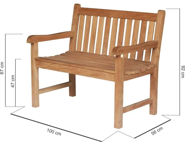 Windsor Teak Tuinbank | 100 breed - DEVI-TB-WINDSOR-100