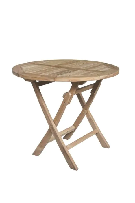 Teak Houten Tuintafel| Rond | Ø 90 Inklapbaar - ST-90-ROND