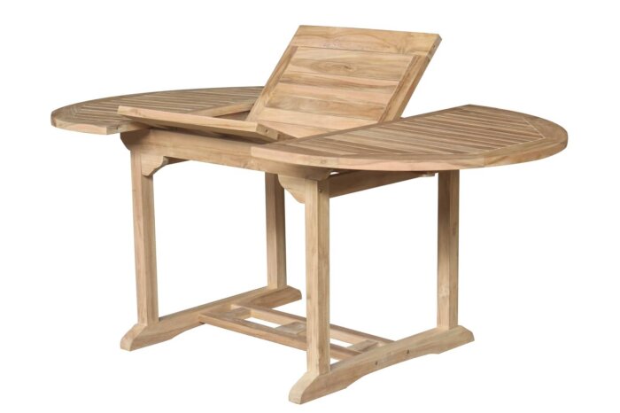 Teakhouten Tuintafel | Uitschuifbaar  Ovaal | 120-180x100x75 - ST 001
