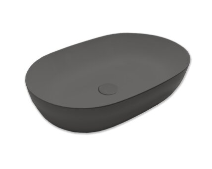 Blinq Couleur opzetwastafel 57x38x15cm ovaal - Antraciet