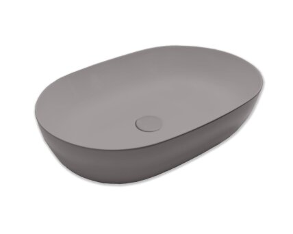 Blinq Couleur opzetwastafel 57x38x15cm ovaal - Cement