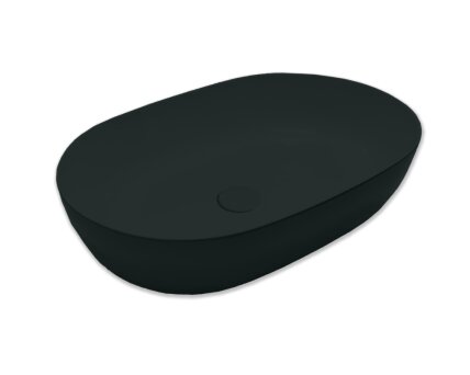 Blinq Couleur opzetwastafel 57x38x15cm ovaal - Schoolbord