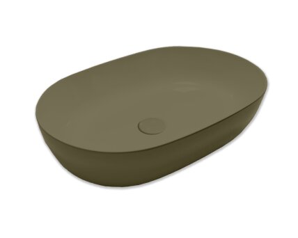 Blinq Couleur opzetwastafel 57x38x15cm ovaal - Woud