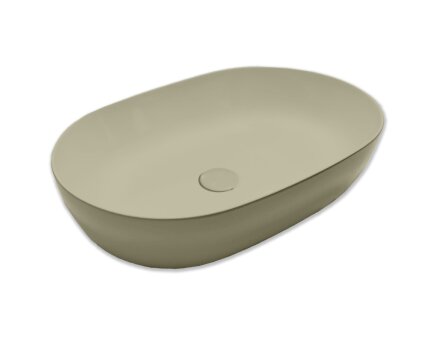 Blinq Couleur opzetwastafel 57x38x15cm ovaal - Zand