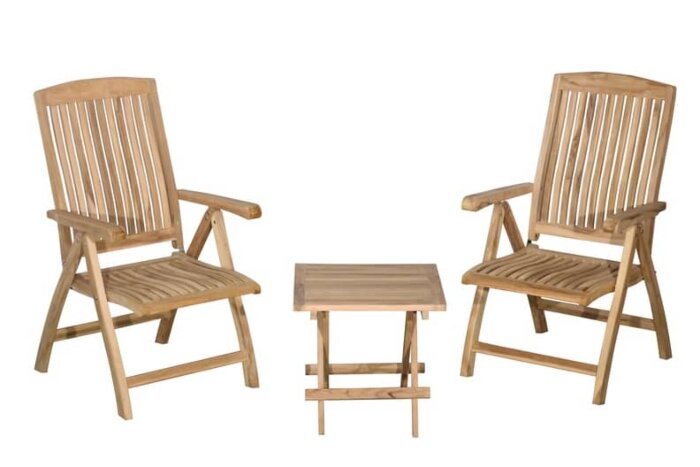 Teak Tuinset | 2 Linda Stoelen | 1 Slate tafel - TK-TS-LINDA-SLATE
