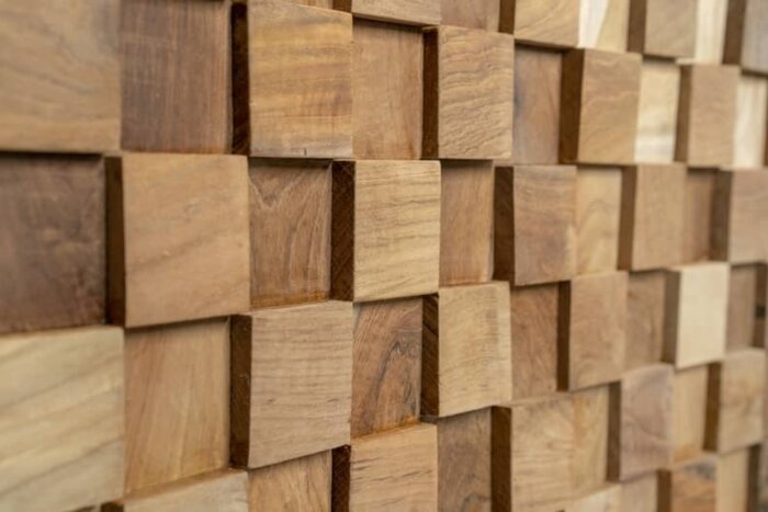 Teak plakhout | Blocks Naturel | 30x30x2 - DEV-WC-BN