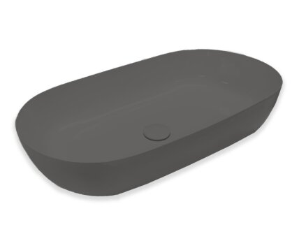 Blinq Couleur opzetwastafel 75x38x15cm ovaal - Antraciet