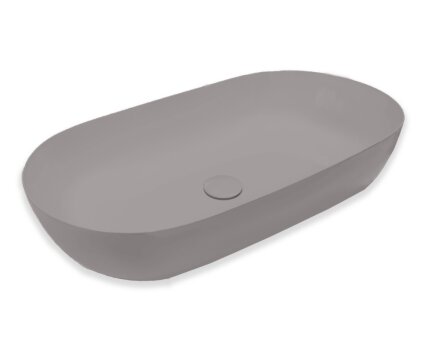 Blinq Couleur opzetwastafel 75x38x15cm ovaal - Cement