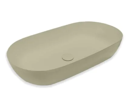 Blinq Couleur opzetwastafel 75x38x15cm ovaal - Zand