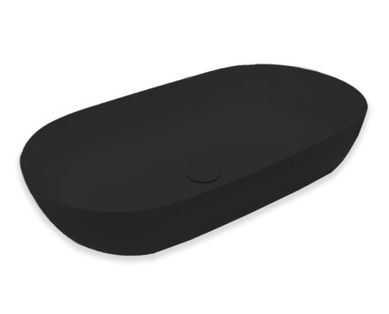 Ovale Blinq Couleur opzetwastafel - Mat Zwart