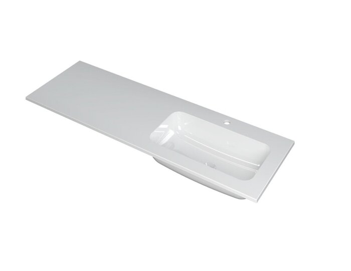 FAKTOR Wastafel in polystone | 140 x 45 x 1,5 wasbak rechts