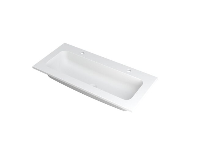 FAKTOR Wastafel in polystone | 100 x 45 x 1,5 wasbak centraal