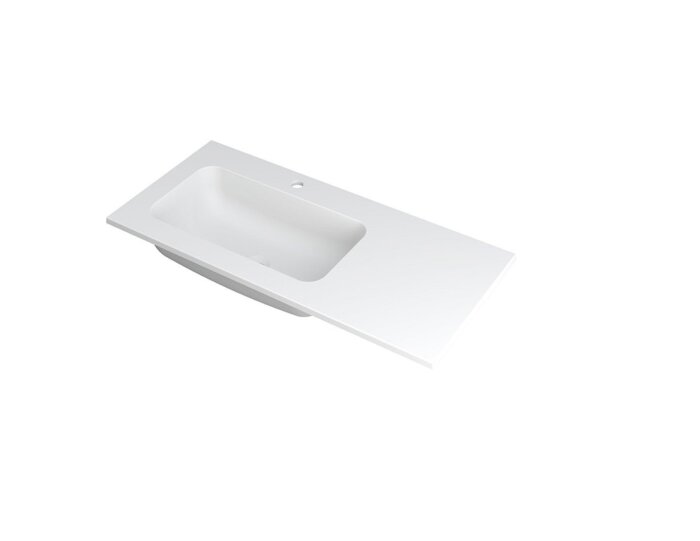 FAKTOR Wastafel in polystone | 100 x 45 x 1,5 wasbak links