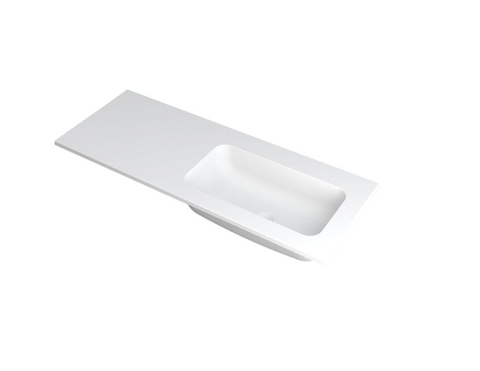 FAKTOR Wastafel in polystone | 120 x 45 x 1,5 wasbak rechts