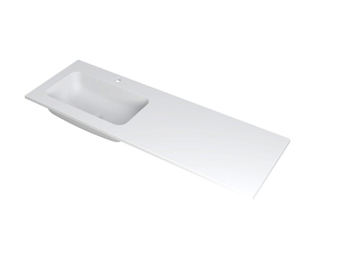 FAKTOR Wastafel in polystone | 140 x 45 x 1,5 wasbak links