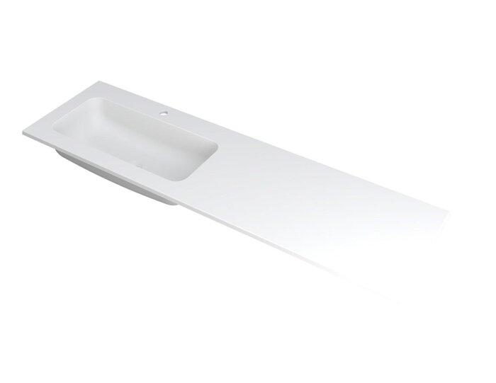 FAKTOR Wastafel in polystone | 160 x 45 x 1,5 wasbak links