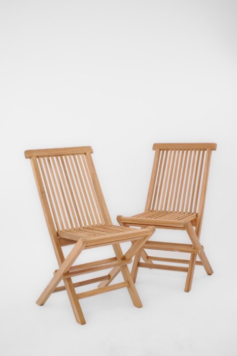 Inklapbare Teakhouten Tuinstoelen | set van Twee 