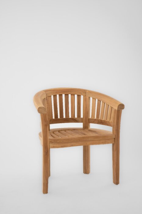 Peanut Teak Tuinstoel met rond Rug