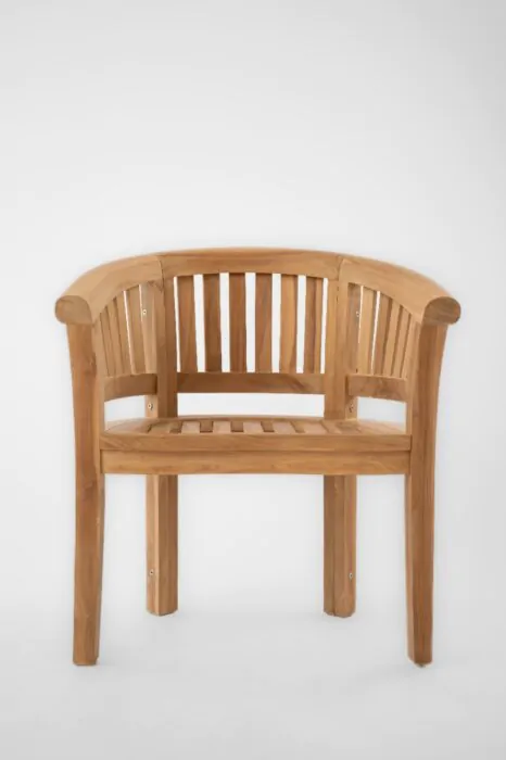 Peanut Teak Tuinstoel – Massief Teakhout – Slank & Stapelbaar Design – 45×52,5×86 cm