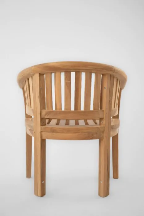 Peanut Teak Tuinstoel – Massief Teakhout – Slank & Stapelbaar Design – 45×52,5×86 cm