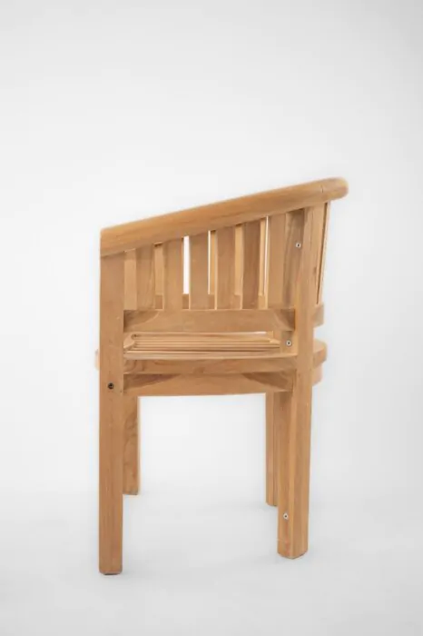 Peanut Teak Tuinstoel – Massief Teakhout – Slank & Stapelbaar Design – 45×52,5×86 cm