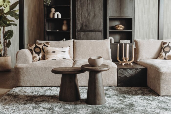 Canterbury | 2,5-zits + chaise lounge (293 x 170 cm) | Color = mona 110 grey white