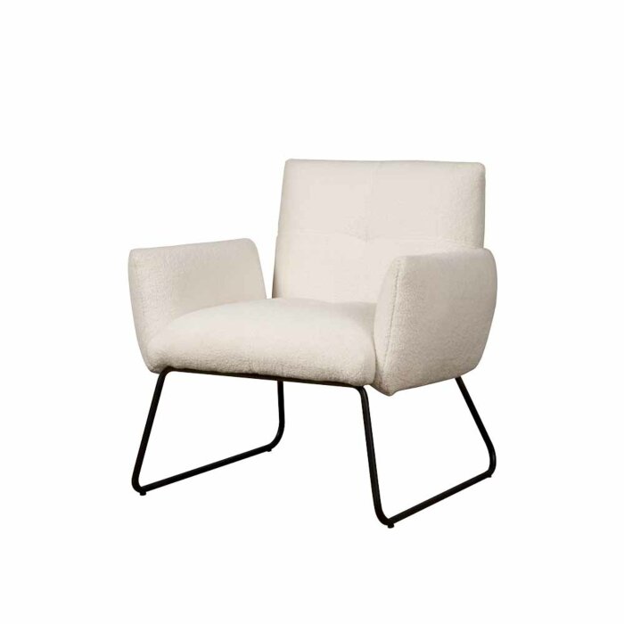 Dante Fauteuil Teddy Wit Tower Living Sidd collectie 78 x 76 x 75 (h) cm