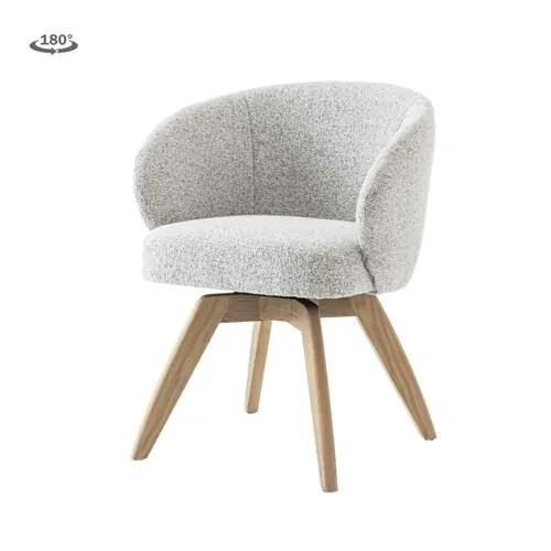 Brescia Armstoel - fabric Puente 09 light grey (draaibaar)