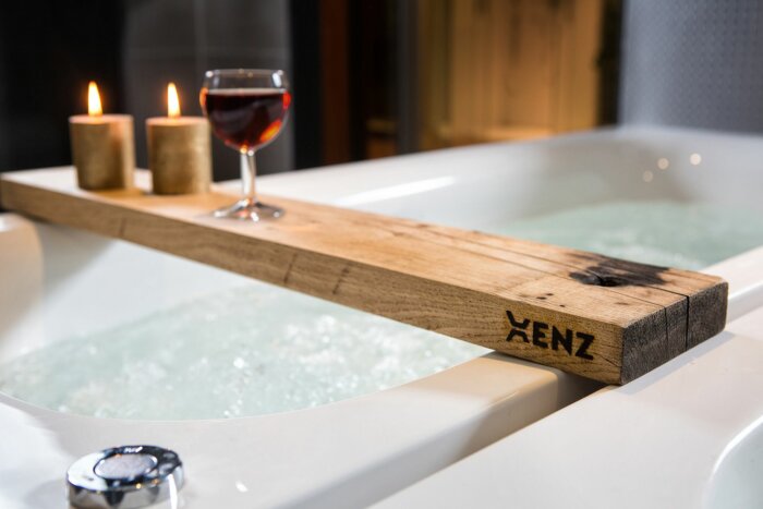Xenz Badplank 88x15cm - geschaafd eiken wagonhout - antislip