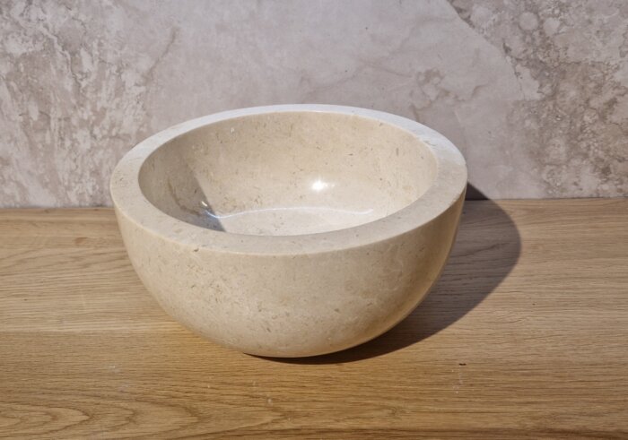 Waskom 25 cm Rond wit marmer Blanco Mini