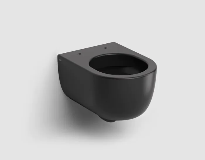 Clou - Hammock Wandtoilet, 49cm, Mat Zwart Keramiek