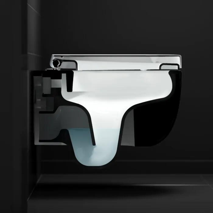 Clou - Hammock Wandtoilet, 49cm, Mat Zwart Keramiek