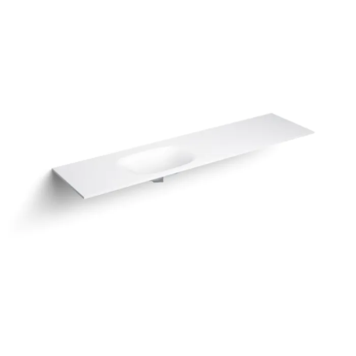 Clou - Hammock Wastafelblad 190cm, Enkele Waskom Links (Compositie 36), Aluite