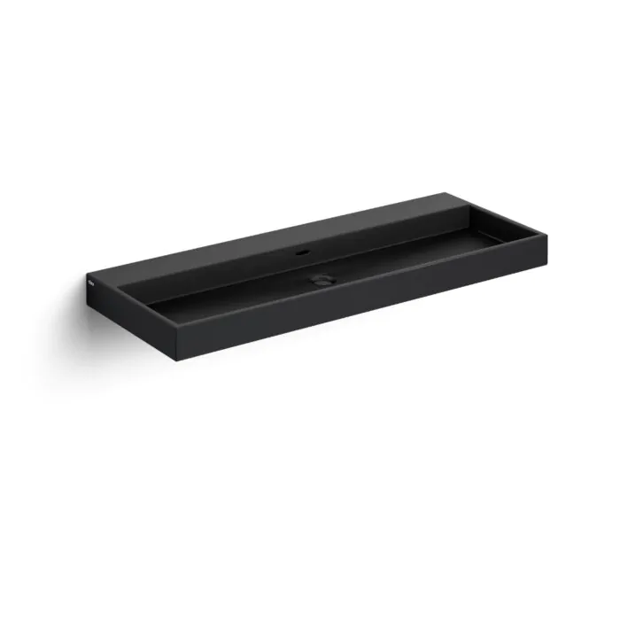 Clou - Wash Me Mat Zwart Wastafel 110cm, Zonder Afvoerplug