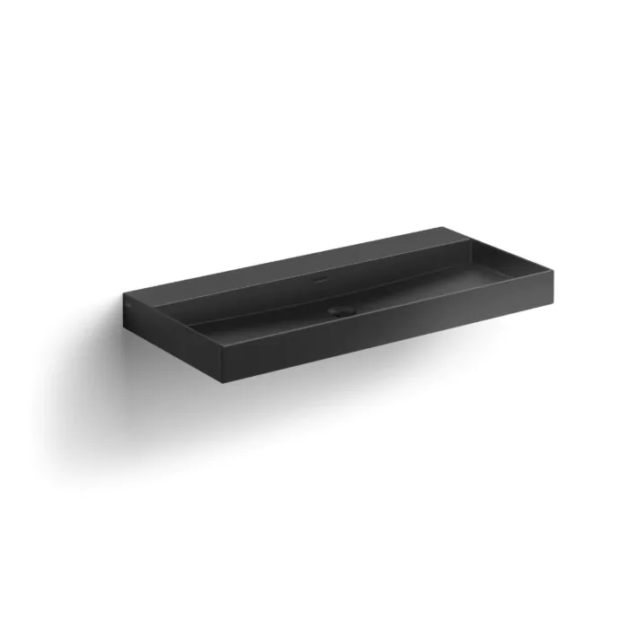 Clou - New Wash Me Mat Zwart Wastafel 90cm, Zonder Plug