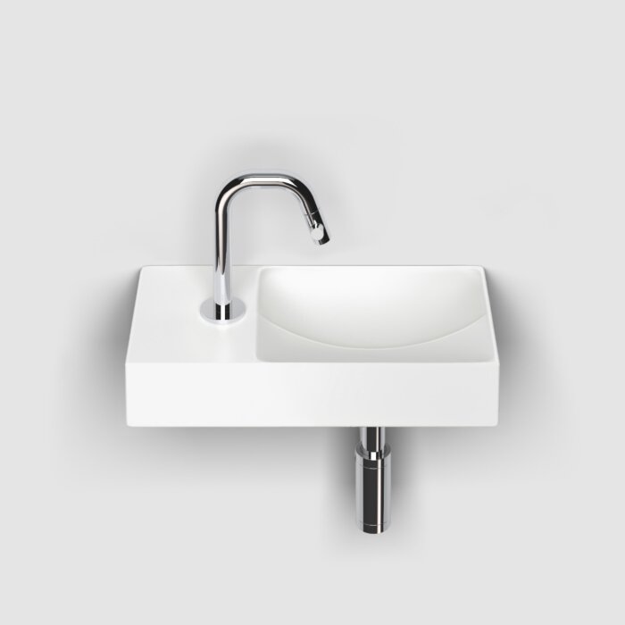 Clou - Vale Fontein Links 38cm, Met Kraangat, Mat Wit Keramiek