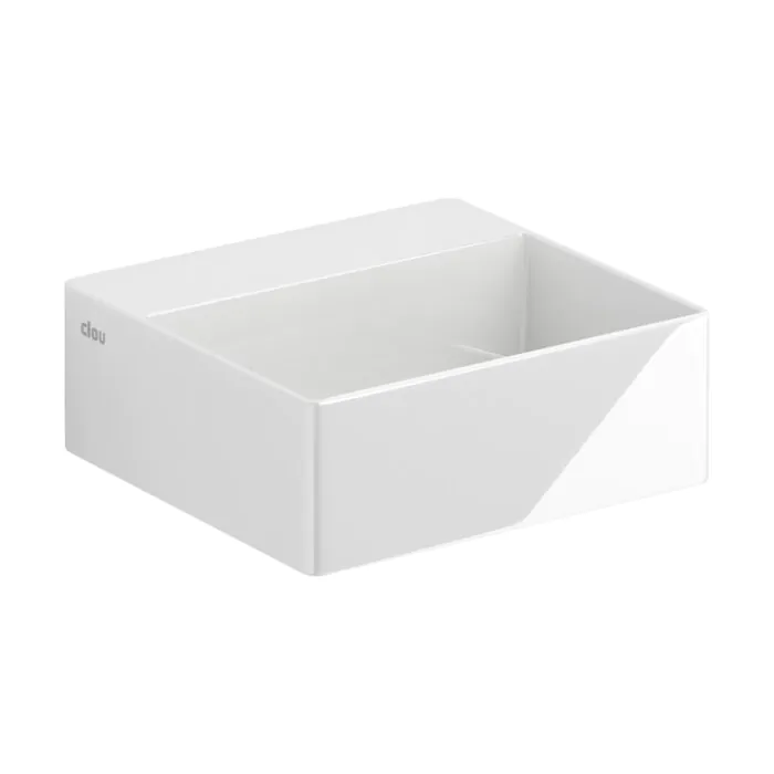 Clou - New Flush 1 Fontein, Met Afvoerplug, Zonder Kraangat, Glanzend Wit Keramiek