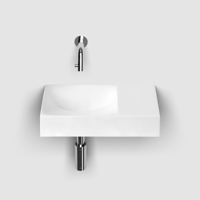 Clou - Vale Fontein Rechts 38cm, Met Voorbewerkt Kraangat, Mat Wit Aluite