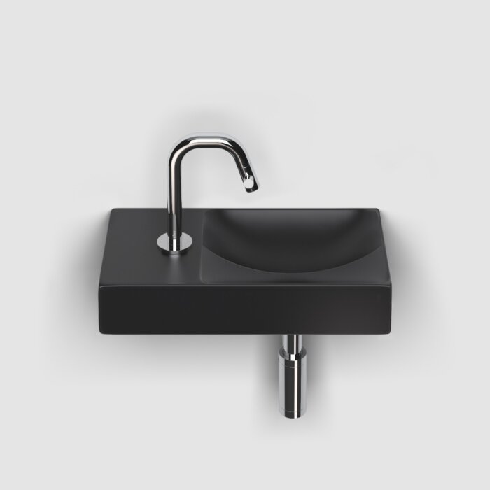 Clou - Vale Fontein Links 38cm, Met Kraangat, Mat Zwart Keramiek