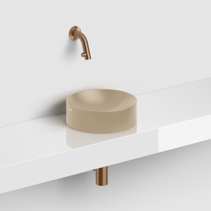 Clou - Vale Fontein Rond Ø22cm, Mat Mosterd Keramiek