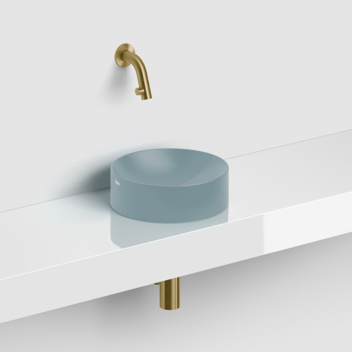Clou - Vale Fontein Rond Ø22cm, Mat Blauw Keramiek