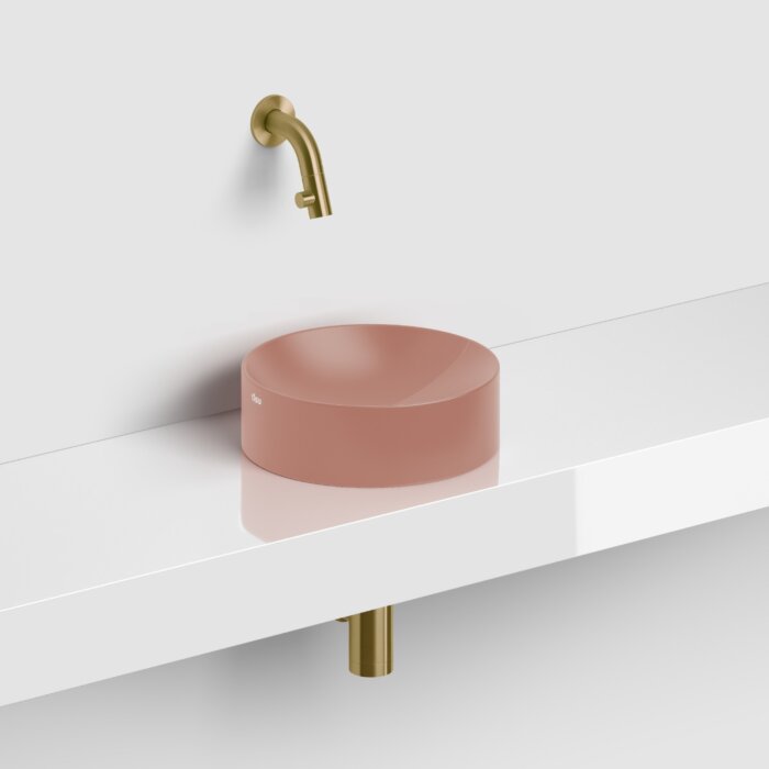 Clou - Vale Fontein Rond Ø22cm, Mat Roze Keramiek