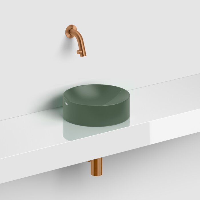 Clou - Vale Fontein Rond Ø22cm, Mat Pijnboom Groen Keramiek