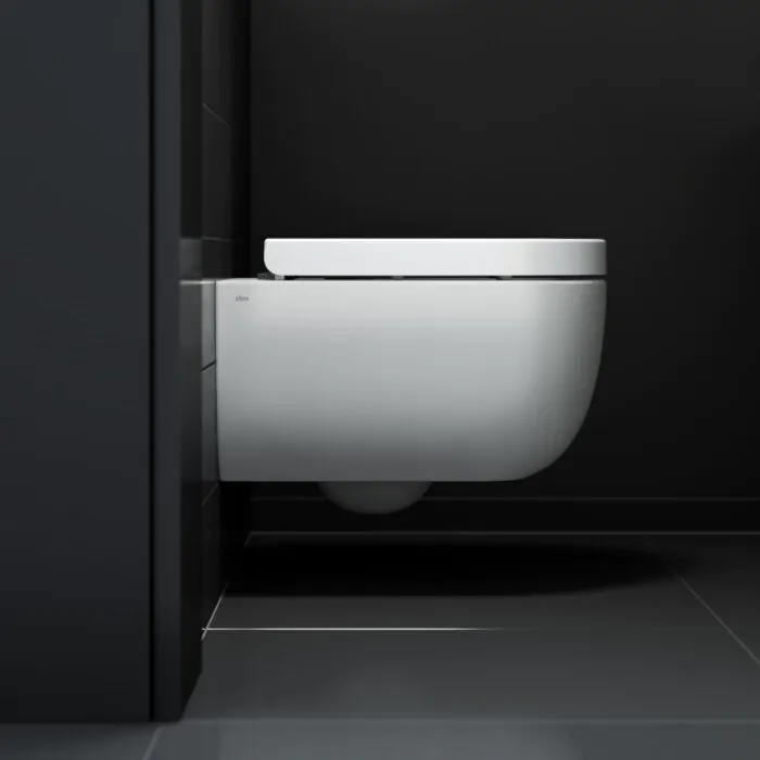 Clou - Hammock Randloze Wandtoilet 49cm, Met Zitting Met Deksel, Mat Wit