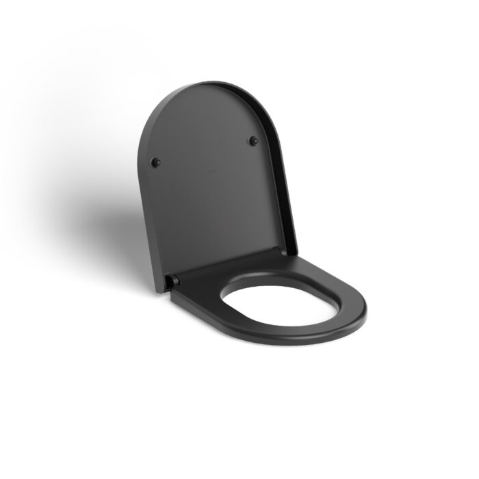 Clou - Hammock Toiletzitting Met Deksel, Soft Closing En Quick Release Systeem, Mat Zwart