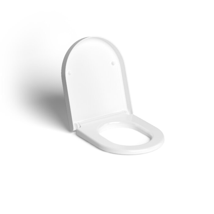 Clou - Hammock Toiletzitting Met Deksel, Soft Closing En Quick Release Systeem, Glanzend Wit